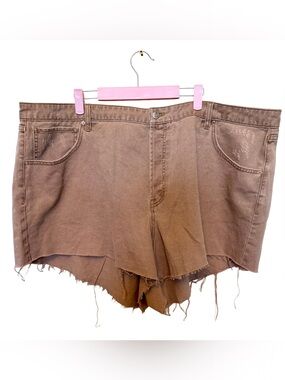 wild fable Brown Distressed Raw-Hem Denim Shorts